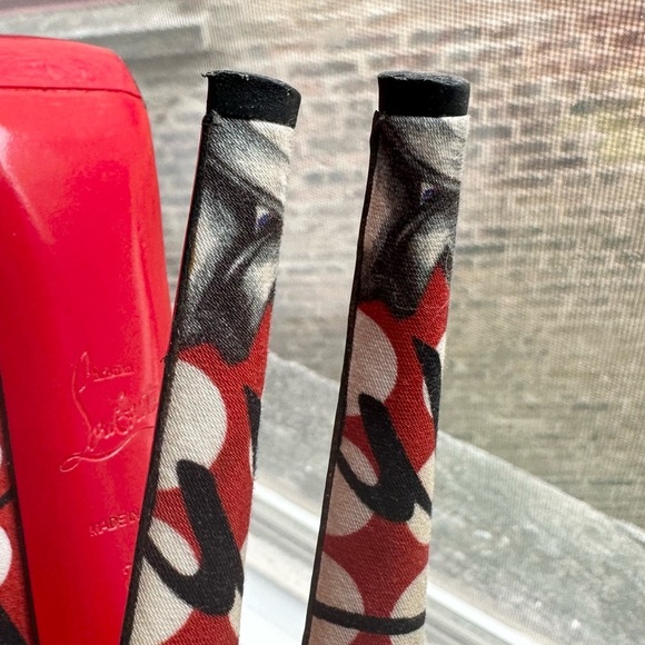 🌺CHRISTIAN LOUBOUTIN 👠Daffodil Multicolor 160mm Print Fabric Platform sz: 38.5 - Picture 14 of 17